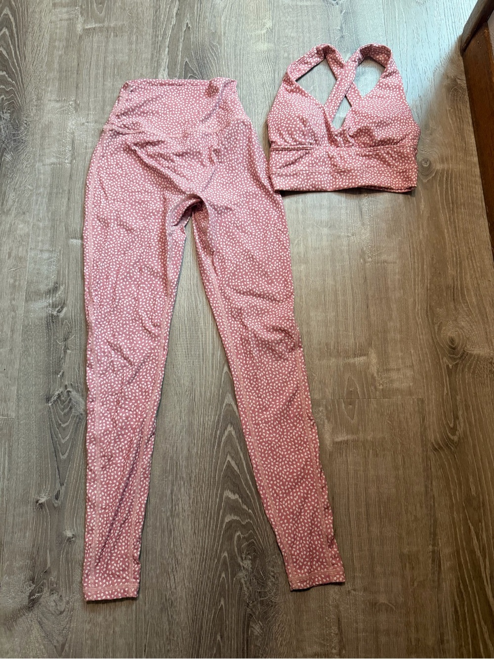 BuffBunny Pink Dot High-Waist Leggings & Crossback Sports Bra Set